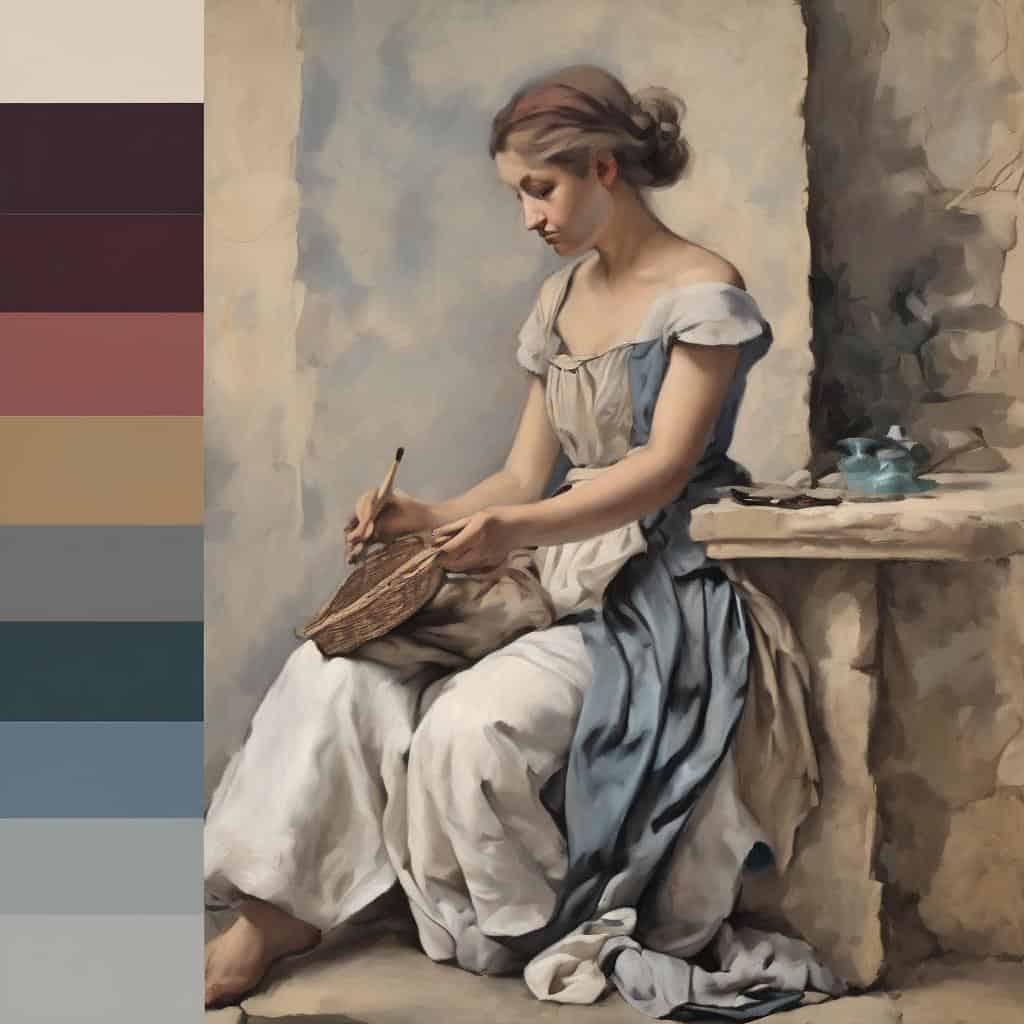 Καλλιτεχνική δημιουργία και καινοτομία στην τέχνη, γυναίκα ζωγραφίζει μελετώντας την.