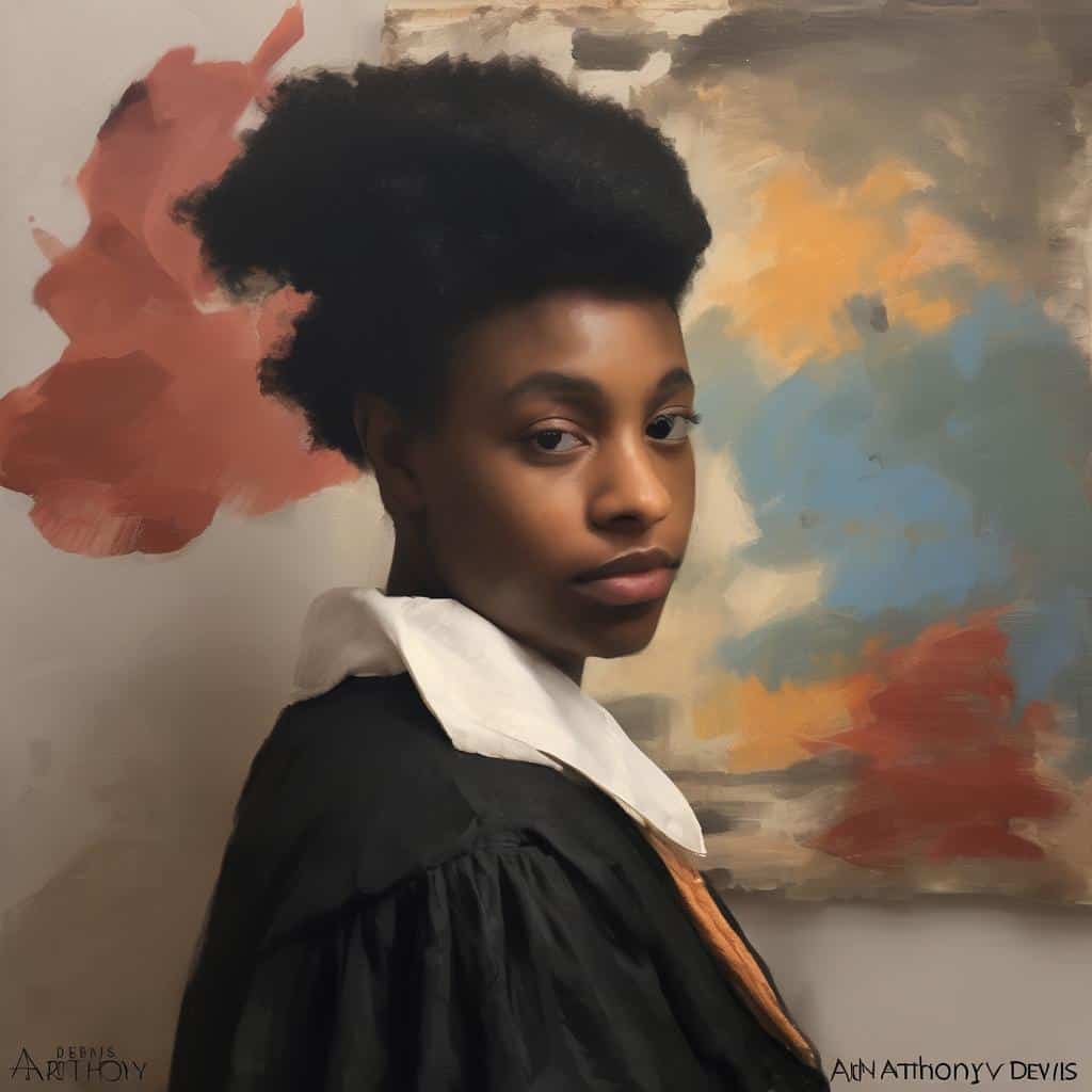 Αντίγραφο τέχνης, δημιουργία και καινοτομία στην τέχνη, πορτρέτο νέας γυναίκας με σκιάσεις και ζωγραφική.