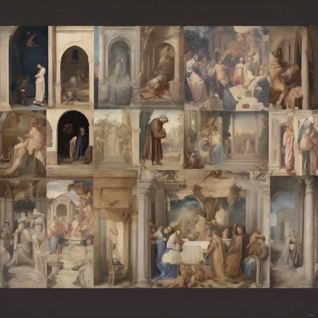 Οπτική απεικόνιση σκηνών από την τέχνη της Αναγεννησιακής Ευρώπης με έμφαση στην δημιουργία καινοτομίας.